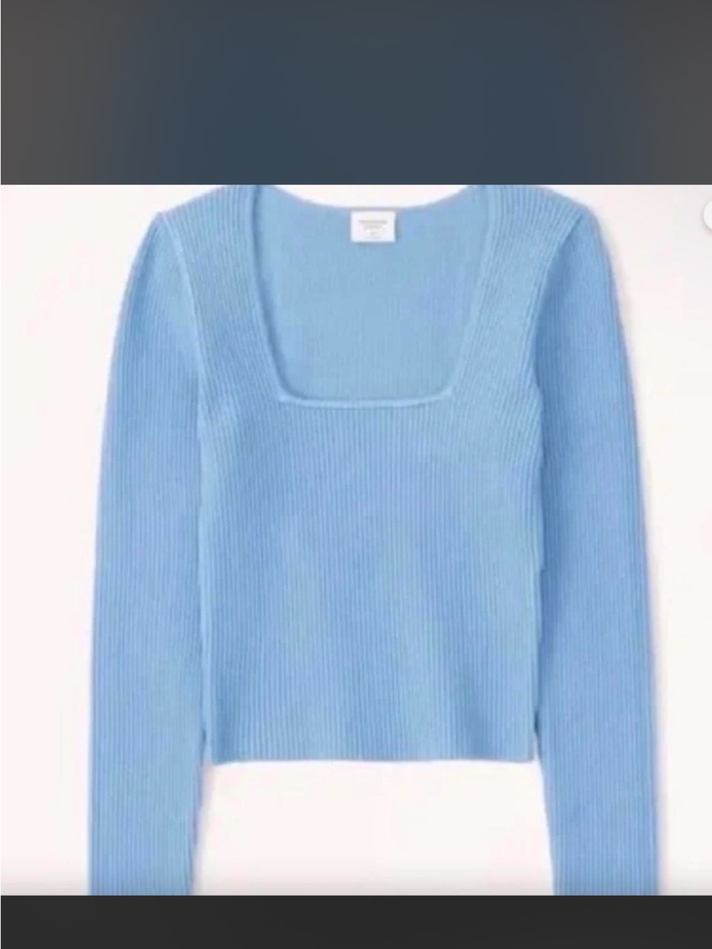Abercrombie & Fitch Blue Ribbed Square Neck Women's Top